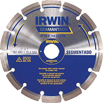 IRWIN Dry Cutting Segmented Disc Diamond Blade Angle Grinder 180mm RPM 8500 Max