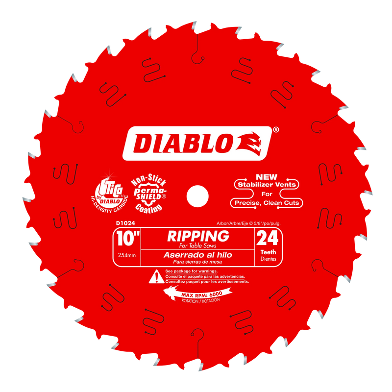 DIABLO 10" x 24-Teeth Ripping Saw Blade for Wood