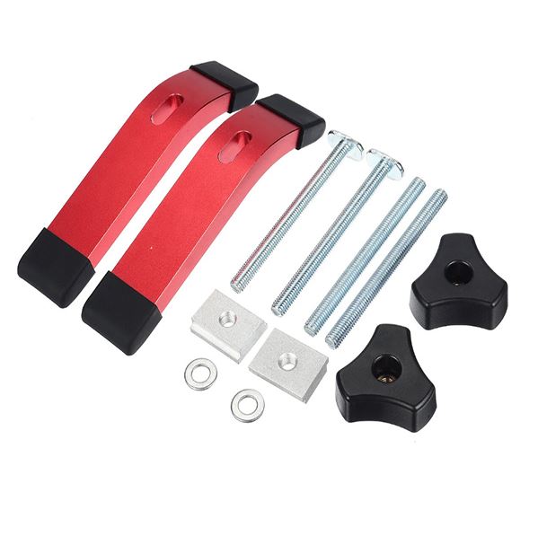 2 Set Quick Acting T-Track Hold Down Clamp with T Bolts and Slider