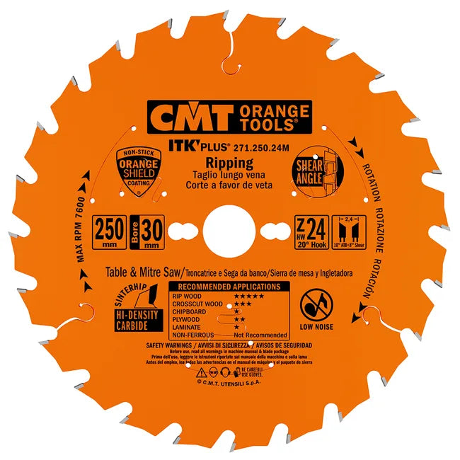 CMT WOOD CUTTING DISC 250MM 24T