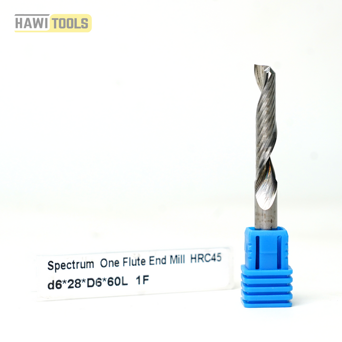 Spectrum Solid Carbide One Flute End Mill CNC Bit - Shank 6mm