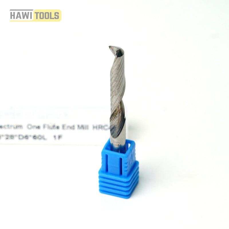 Spectrum Solid Carbide One Flute End Mill CNC Bit - Shank 6mm