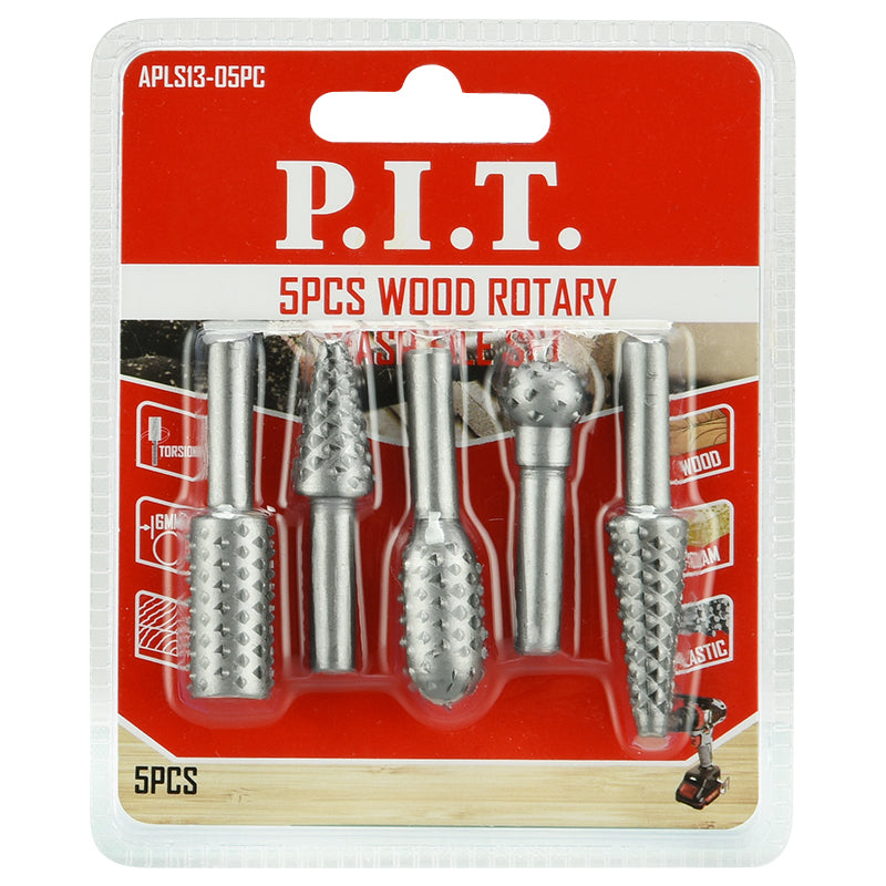 WOOD ROTORY RASP FILE SET 5PCS