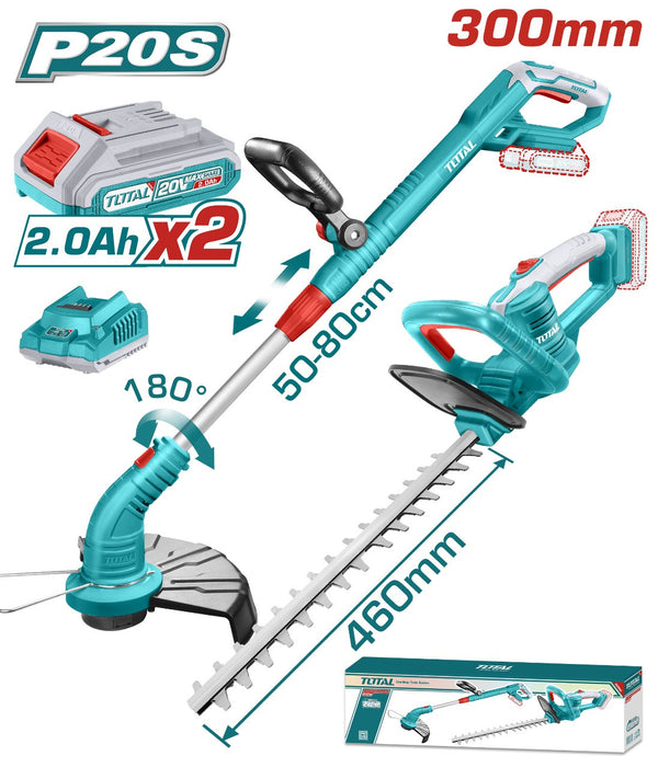 TOTAL  Combo Deal of Total Cordless Grass Trimmer and Cordless Hedge