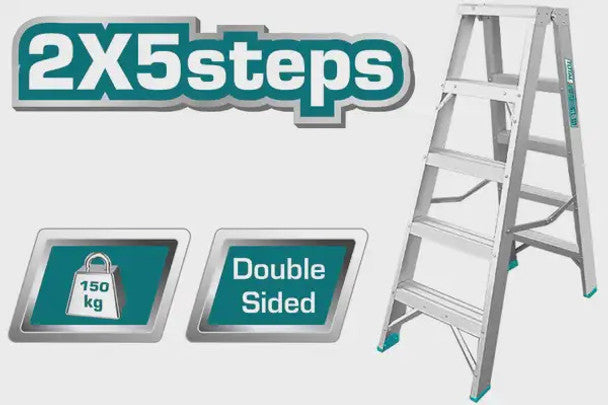 LADDER 5 STEP ALUMINIUM TOTAL DOUBLE SIDE
