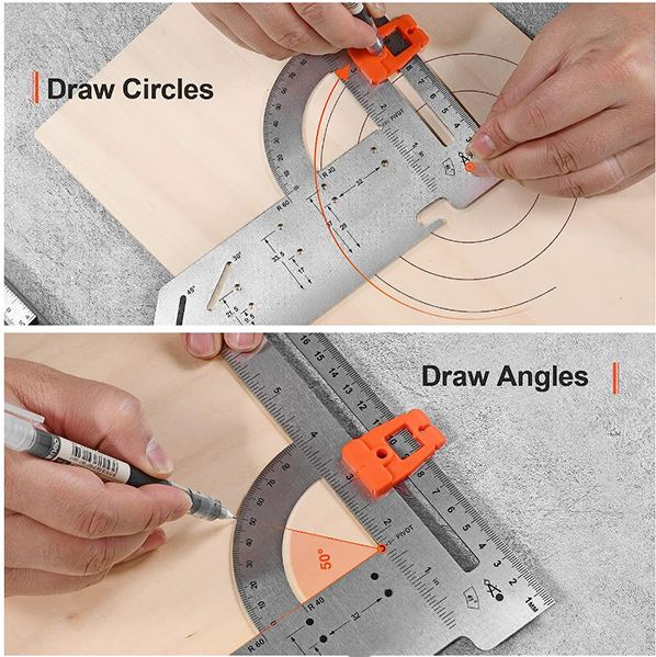 12-Inch Carpenter Square-with Bubble Level/Removable Base