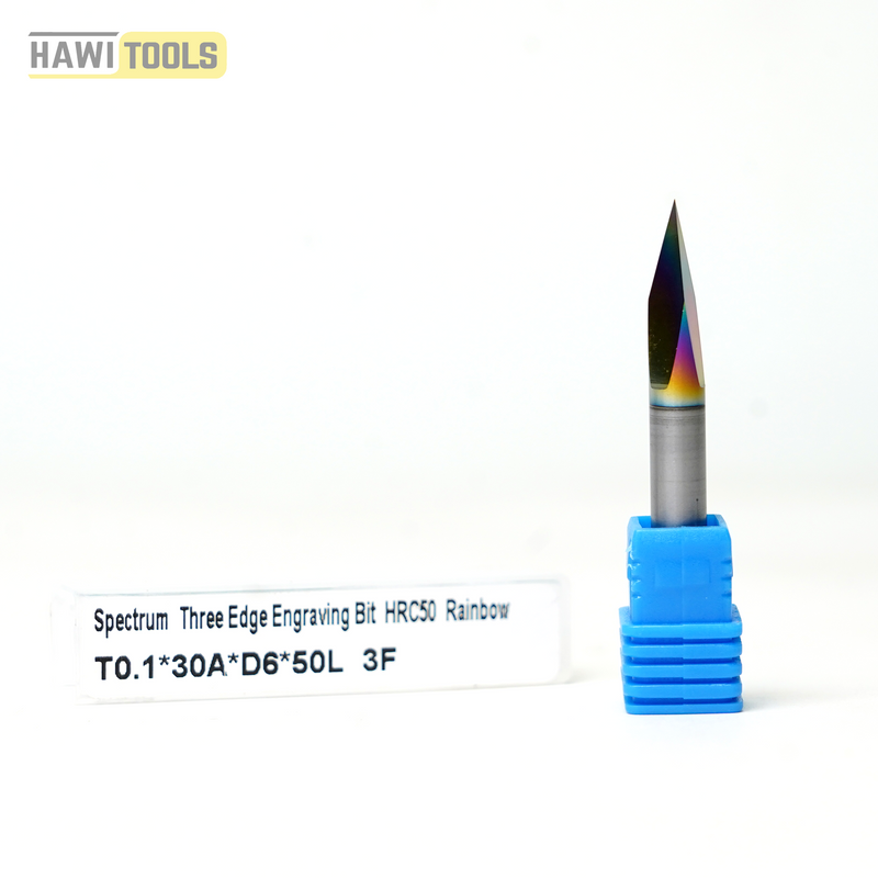 Spectrum Coated Solid Carbide Three Edge Engraving Bit-30 degrees – Shank 6mm