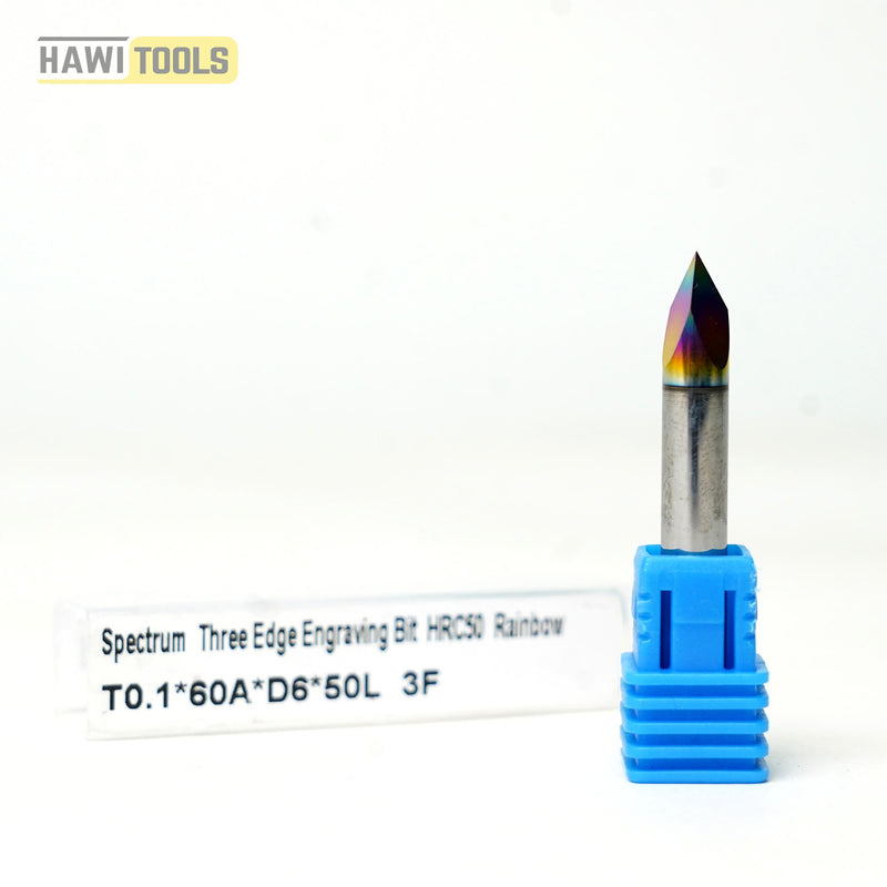Spectrum Coated Solid Carbide Three Edge Engraving Bit-60 degrees – Shank 6mm