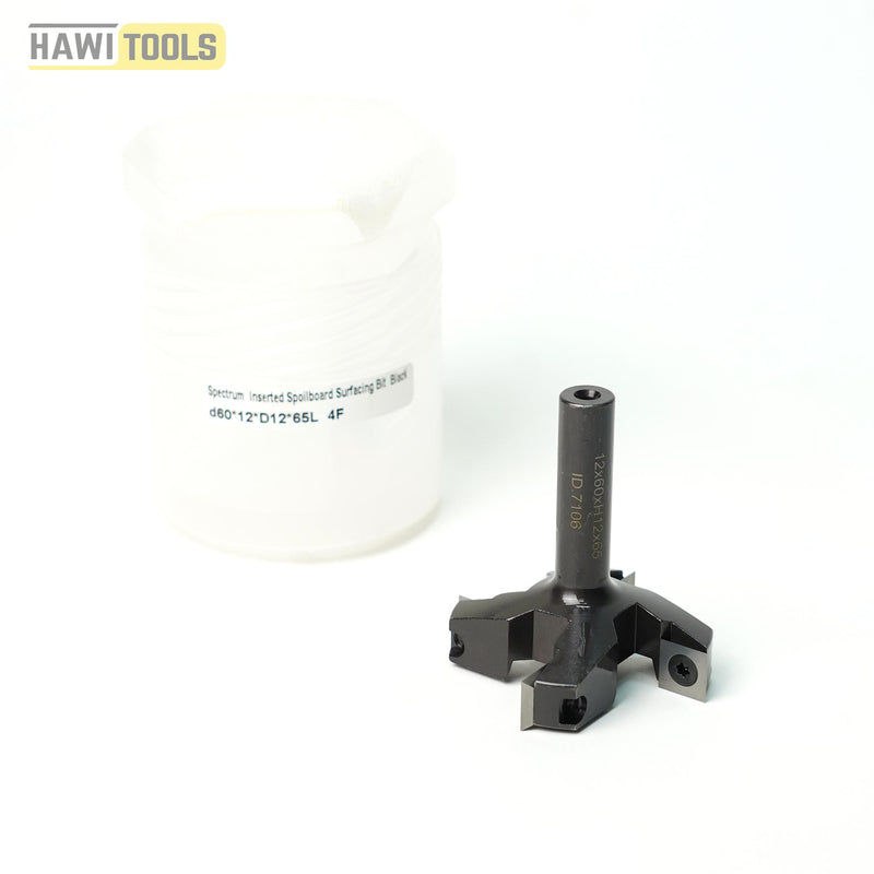 Spectrum Surfacing CNC & Router Bit 4 Flute With Replacement Insert- Shank 12mm