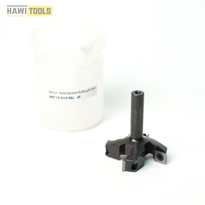 Spectrum Surfacing CNC & Router Bit 4 Flute With Replacement Insert- Shank 12mm