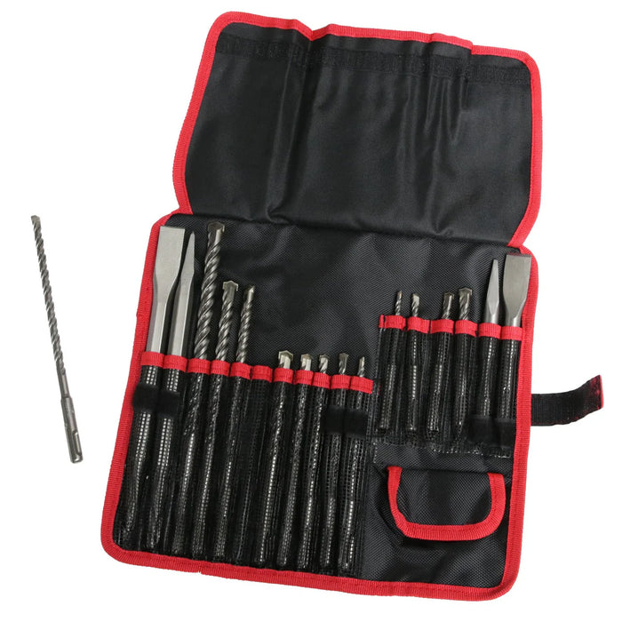 Total SDS PLus Hammer Drill Bits and Chisel Set - 17pcs