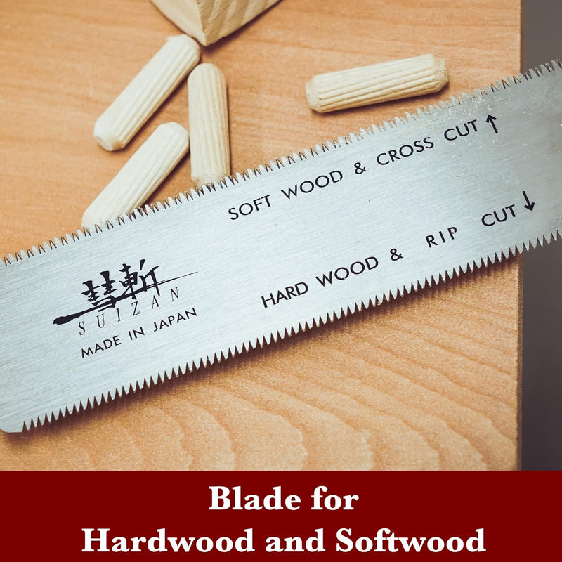 SUIZAN Japanese Pull Saw Ryoba 6 Inch Replaceable Small Hand Saw Flexible Flush Cut Trim Saw for Hardwood and Softwood