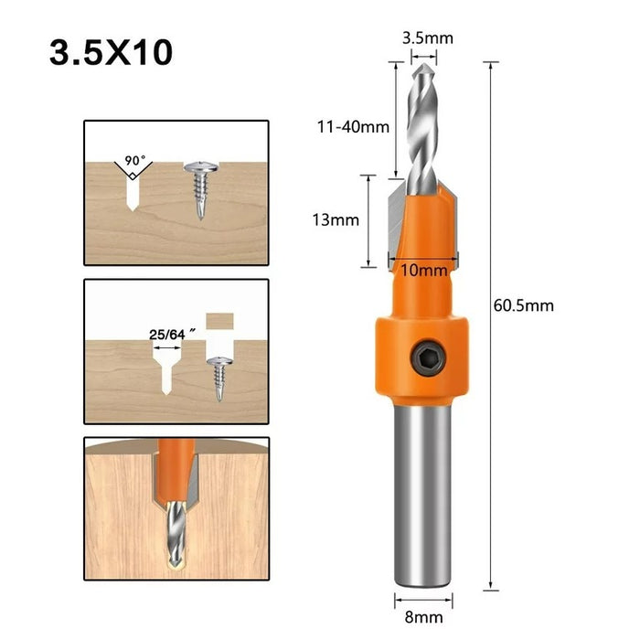 5pc Countersink Drill Bit Set