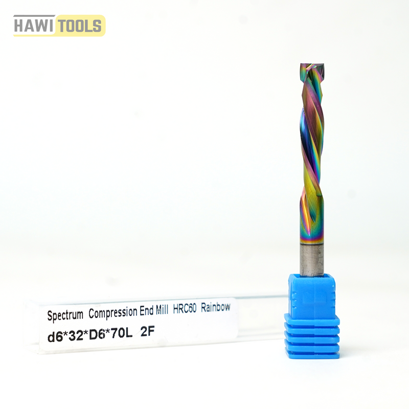 Spectrum Coated Solid Carbide two Flute Compression End Mill- Shank 6mm