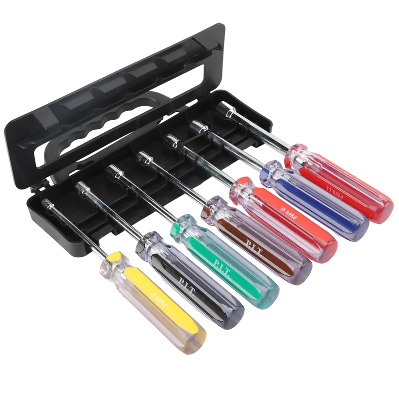 PIT 7 PC NUT DRIVER SET CRYSTAL HANDLE