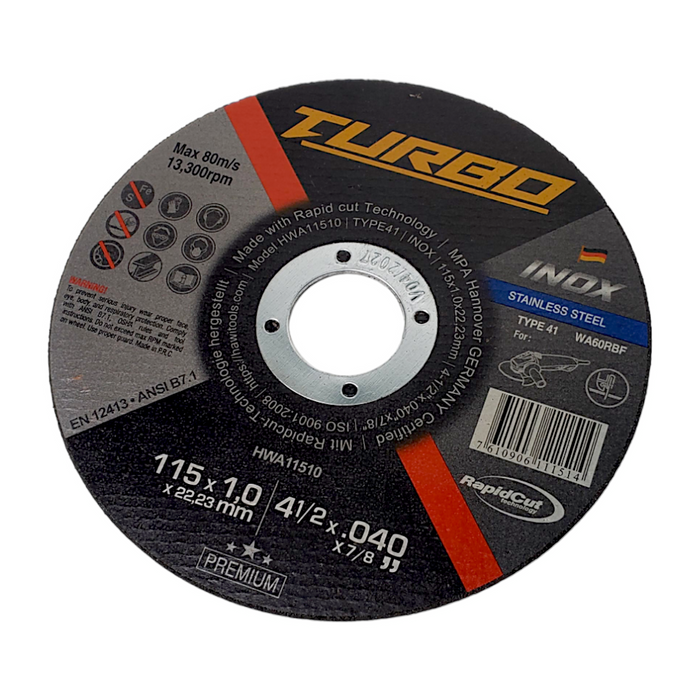 TURBO CUTTING DISC FOR STAINLESS STEEL HWA11510