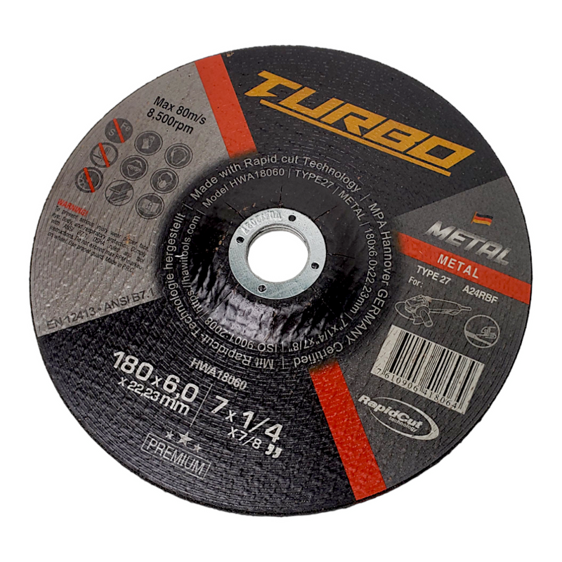 TURBO GRINDING DISC FOR METAL HWA18060