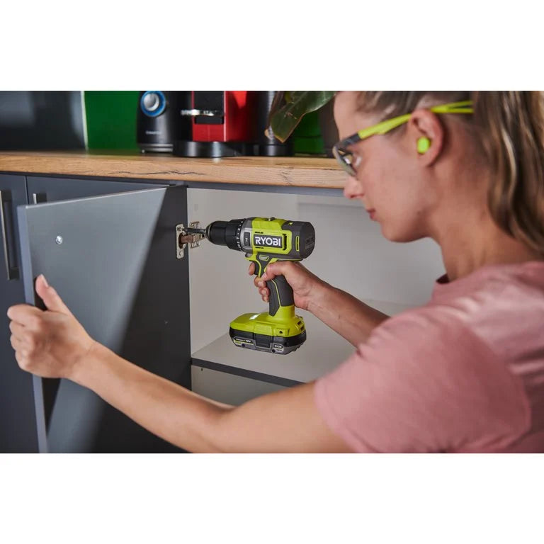 RYOBI Cordless Hammer Drill Machine, For Steel / Wood / Masonry 18V