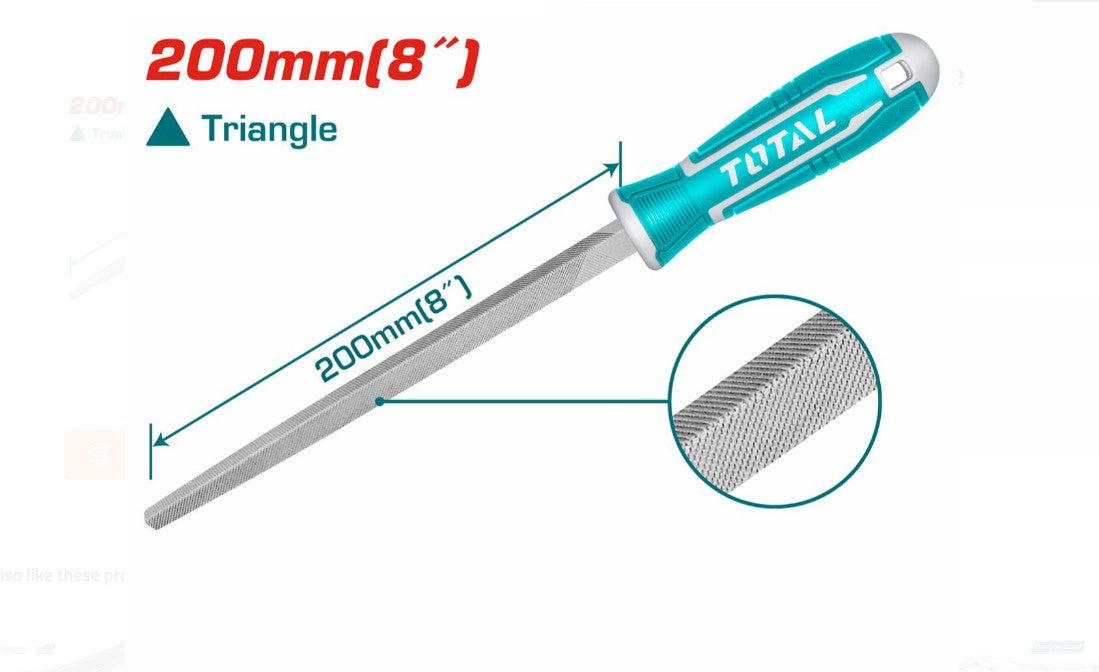 TOTAL Triangle Steel File - مبرد حديد مثلث 8 انش