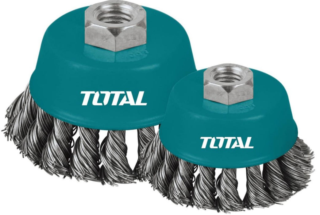 TOTAL Wire Cup Twist Brush with Nut