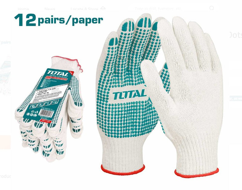 TOTAL Knitted & PVC Dots Gloves