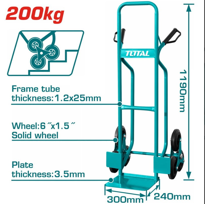 TOTAL HAND TROLLEY 200Kg - عربية  6 كفر صلب