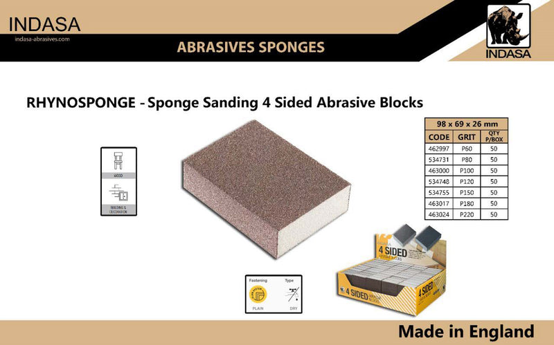 RhynoSponge – Sponge Sanding 4 Sided Abrasive Blocks