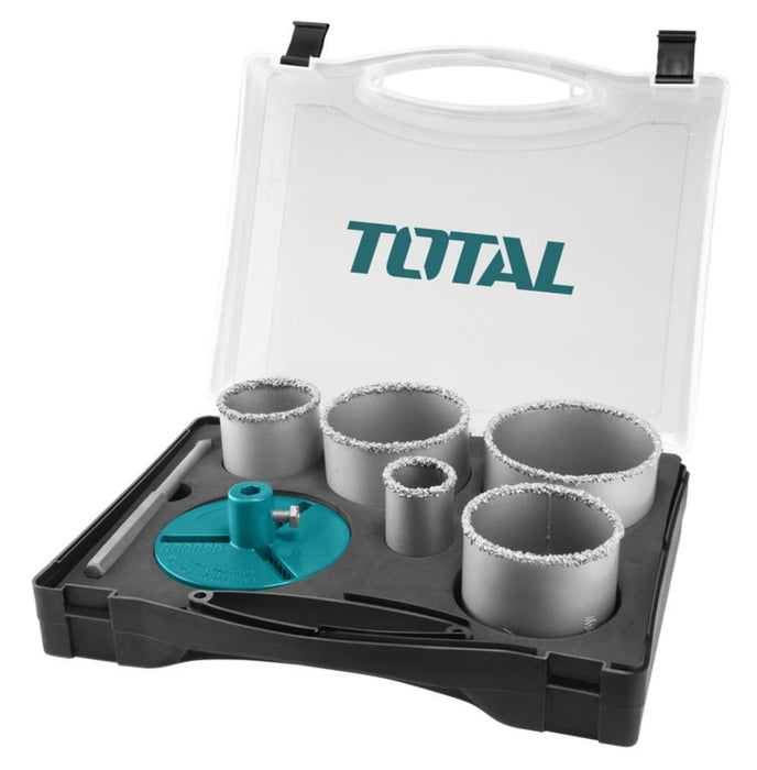 TOTAL CARBIDE GRITTED HOLE SAW 7PCS  طقم هولسو رخام وجرانيت 7 قطع في شنطة