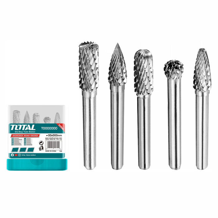 TOTAL Tungsten carbide rotary burrs set