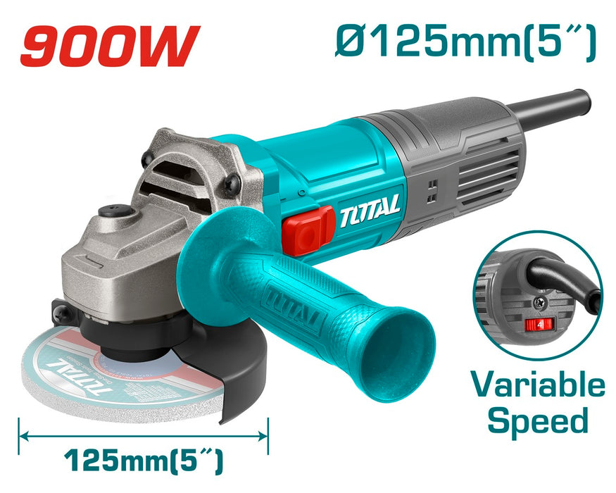 TOTAL ANGLE GRINDER 900W - 125mm WITH ADJUSTABLE SPEED