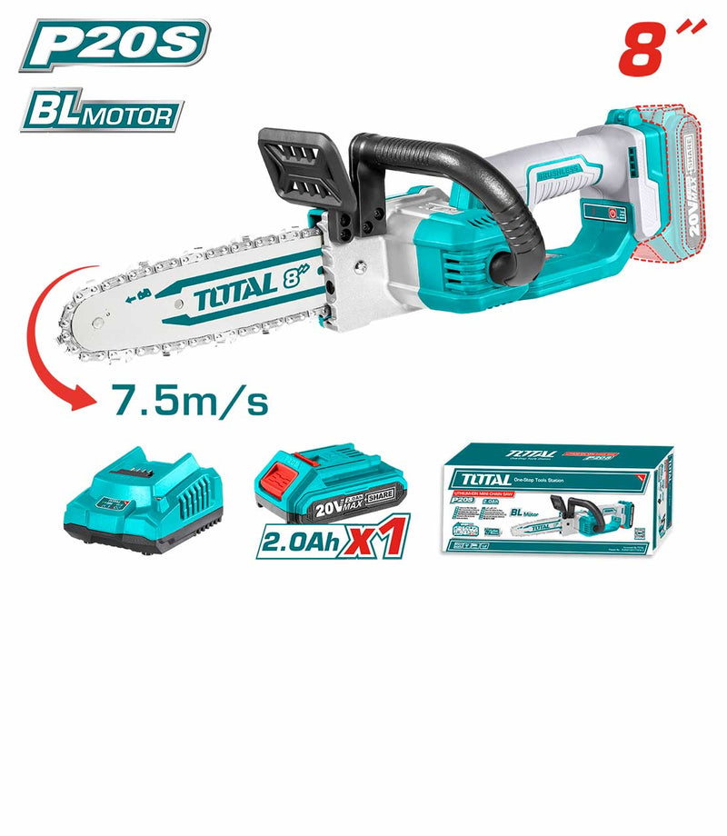 TOTAL Li-ion Brushless Chain Saw 8"