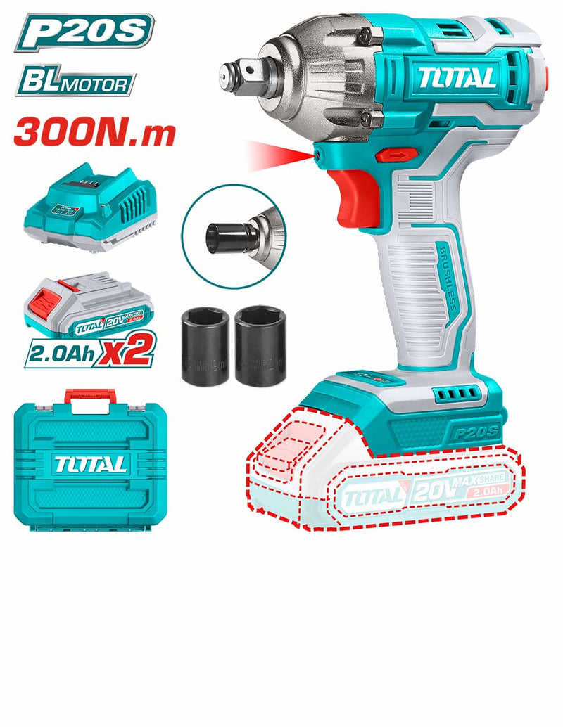 TOTAL Li-ion Impact Wrench 300N