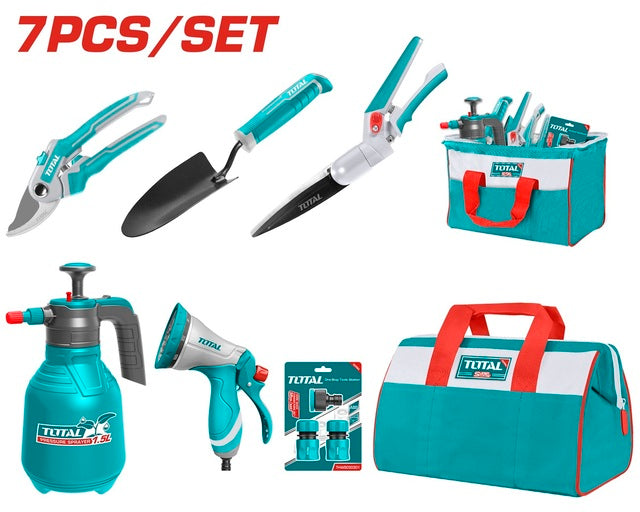 TOTAL 7 Pcs Garden tools set طقم ادوات زراعية 7 قطع