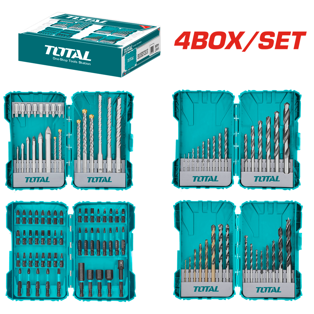 TOTAL 4 Accessories box DRILL BITS set — Hawi tools company شركة هاوي ...