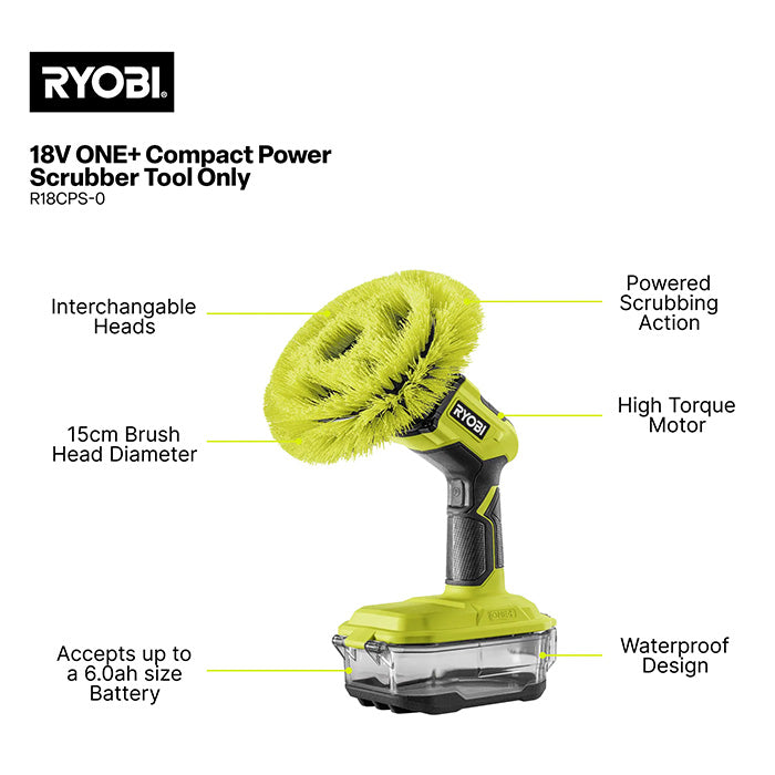 Ryobi Cordless Cleaning Scrubber, 18V