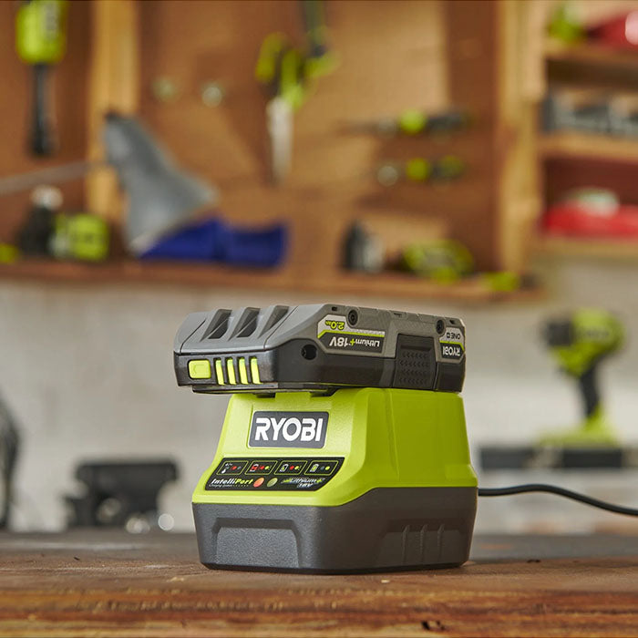 Ryobi Battery and Charger Set, 18V, 2.0Ah, Lithium-ion