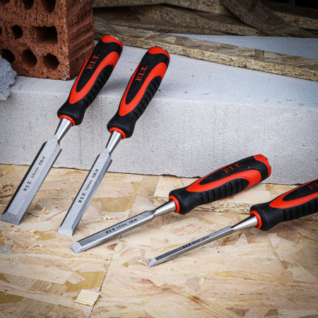PIT 4pieces Plastic handle Wood chisel