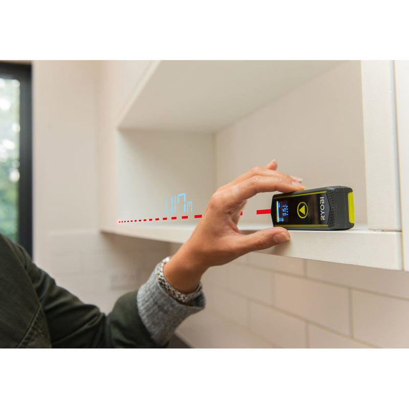 Ryobi Compact Laser Distance Meter, 20 Meter Range 0.35 kg
