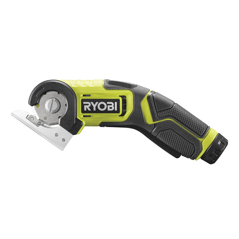 RYOBI electric scissors for cardboard, fabric, leather, carpets, and plastics