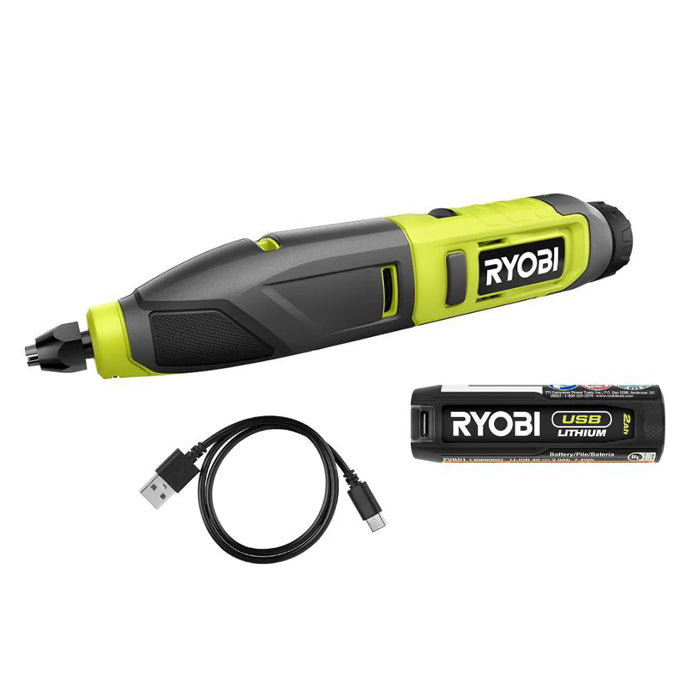 Ryobi Cordless USB Lithium Wood Carving Kit, 4V 2.0Ah
