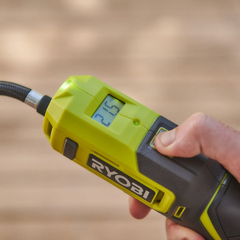 Ryobi Cordless inflator 4V, USB-C Rechargeable, 100 PSI
