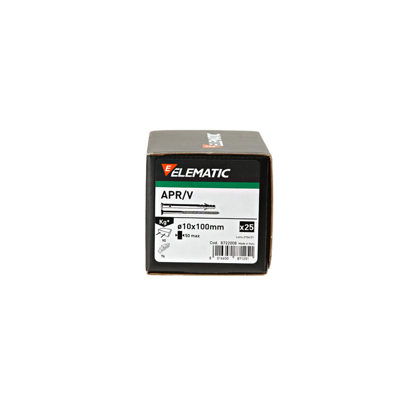 Elematic Anchors Apr/V 10 x 100 C/Screw Pack of 25