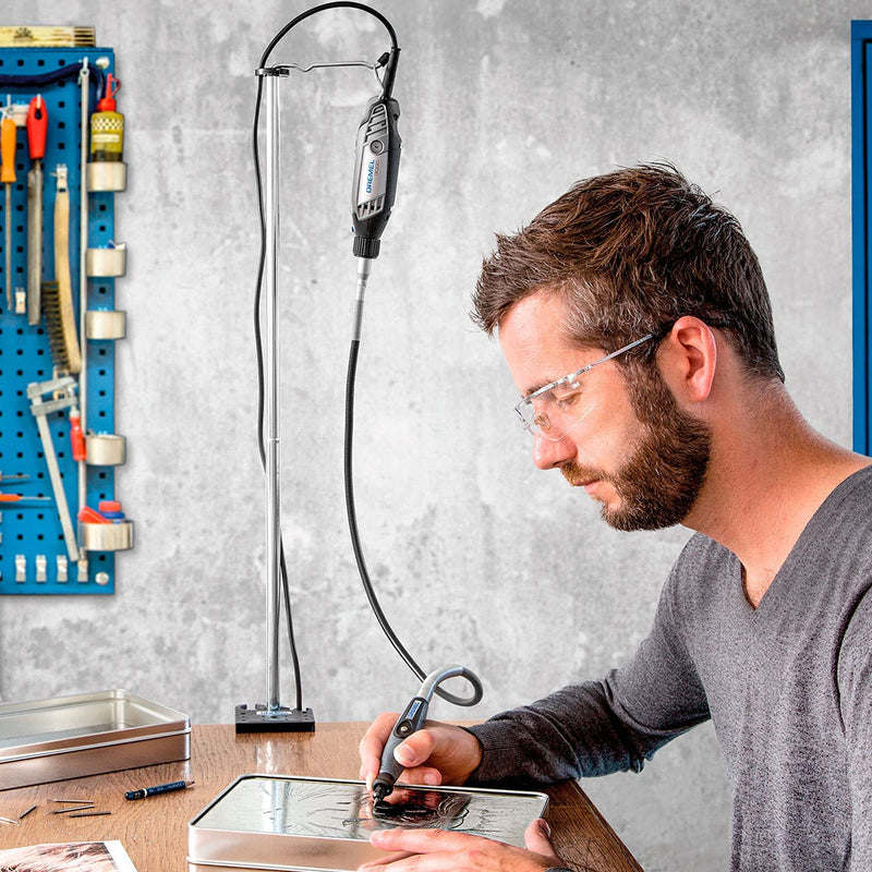 Dremel 2222 Flex Shaft Tool Holder, Flexible Shaft Tool Stand for Holding Dremel Flexible Shaft (225) Attachment of Rotary Multi Tool, 300-1070 mm Adjustable Height