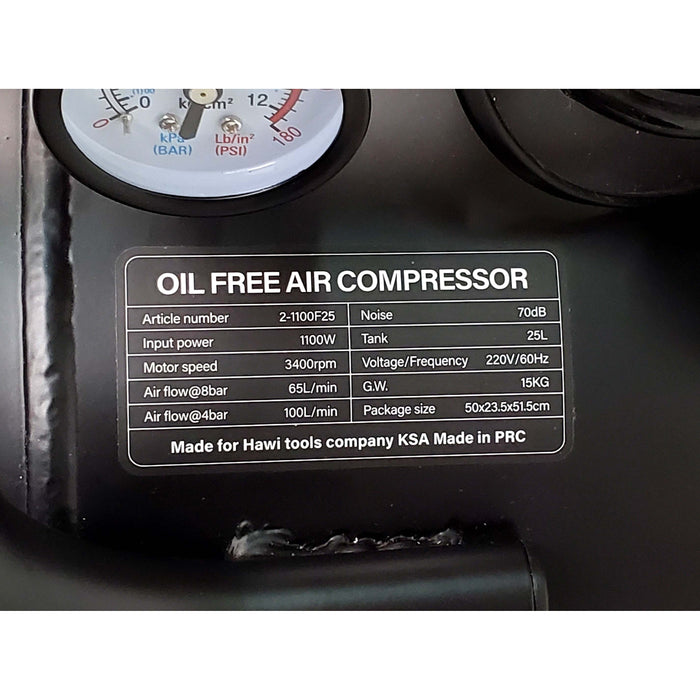 25L Turbo oil free Silent air compressor