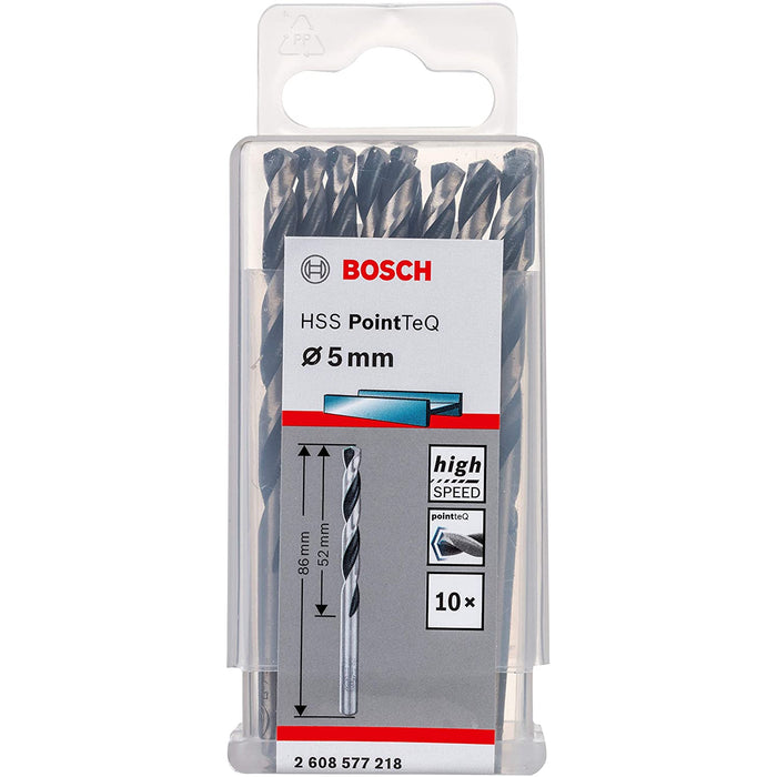 Bosch Metal Twist Drill HSS PointTeQ DIN 338, 5 x 52 x 86 mm