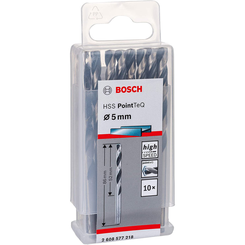 Bosch Metal Twist Drill HSS PointTeQ DIN 338, 5 x 52 x 86 mm