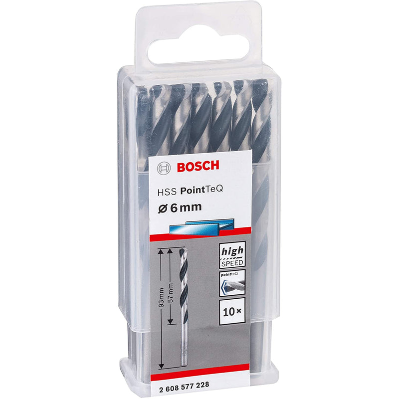 Bosch Metal Twist Drill HSS PointTeQ DIN 338", 6 x 57 x 93 mm