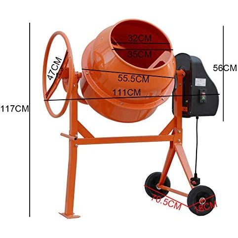 خلاط اسمنت كهرباء 170 لتر 2 كفر احمر 142649170   Electric concrete mixer