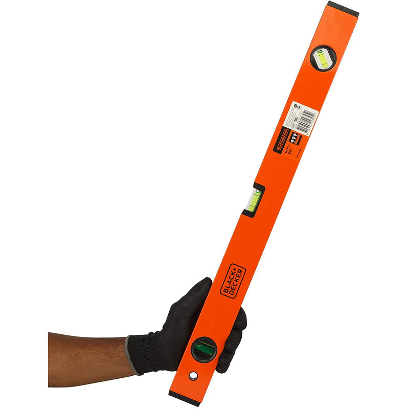 Black+Decker 60cm Aluminium Box Beam Triple Spirit Level