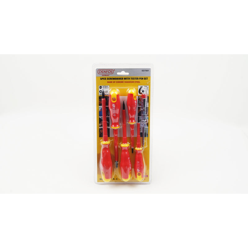 5-Piece 1000-Volt Slotted and Phillips Insulated Screwdriver Set GERMANY